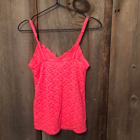 Aerie Coral Pink Lace Mesh Tank Size Medium - Picture 5 of 12